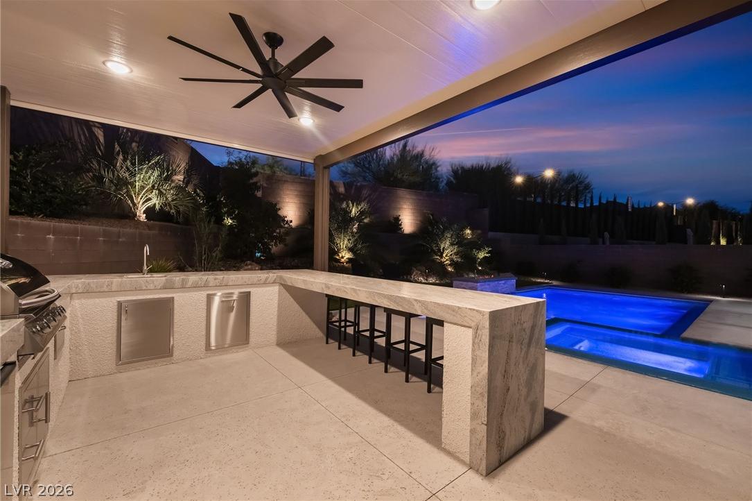 Luxury outdoor entertainment pavilion designed for Summerlin West living